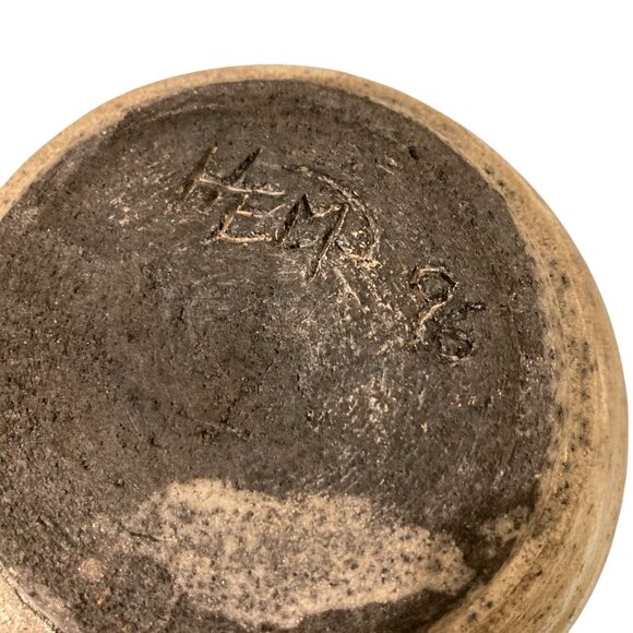 Raku Pottery Vase With Elemental Vibes Signed - Picture 6 of 8